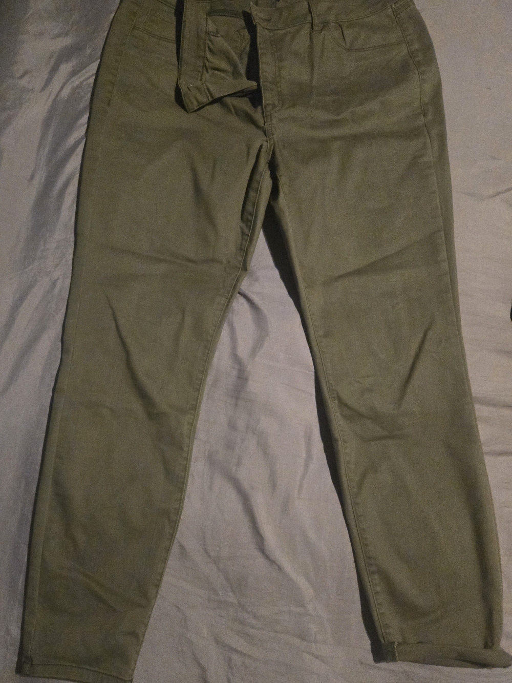 refuge Olive Green Cropped Ankle Pants